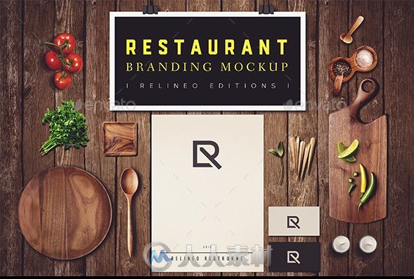 餐厅品牌形象展示PSD模板restaurant-brand-identity-mockup-2