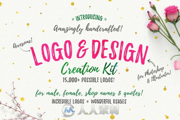 帅气创意LOGO设计矢量套件Awesome Logo &amp; Design Creation Kit 735780