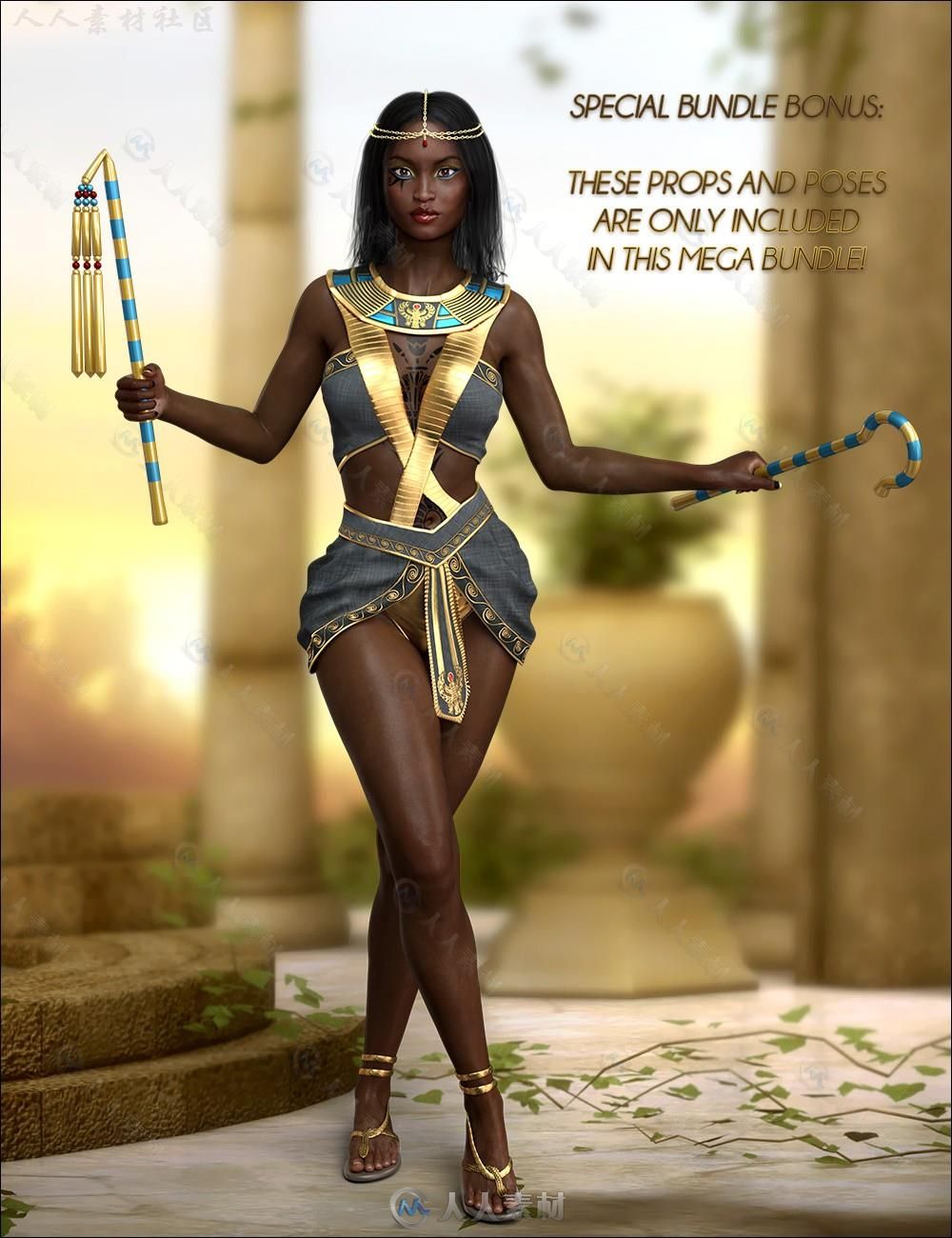 DAZ3D超精细古埃及古典各种形象美女3D模型