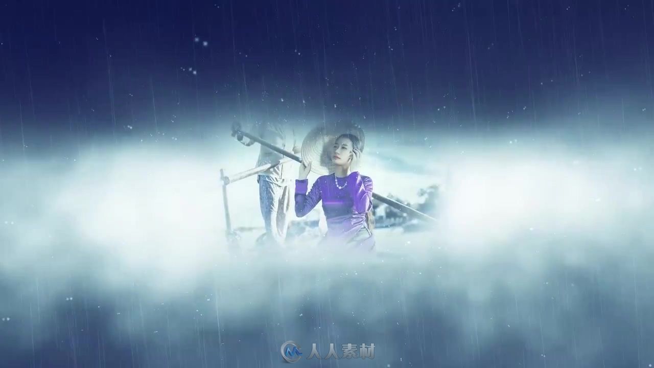 优雅大气的风雨闪电展示文字标题影视片头AE模板 Skyfall
