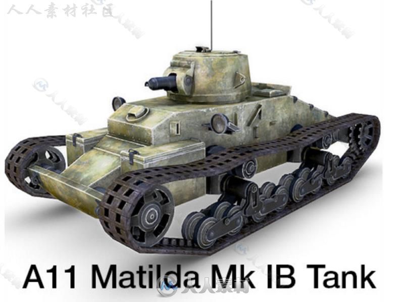 所有马蒂尔达MK IB陆地车辆模型Unity3D素材资源