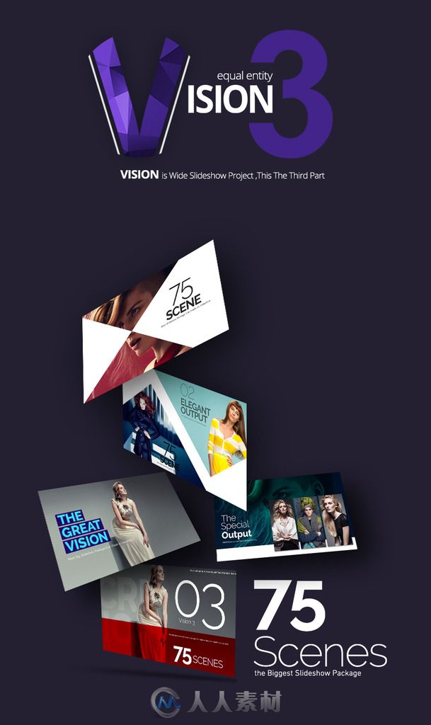 时尚创意多画面产品展示幻灯片AE模板 VISION 3 | Slideshow Pack 18297171