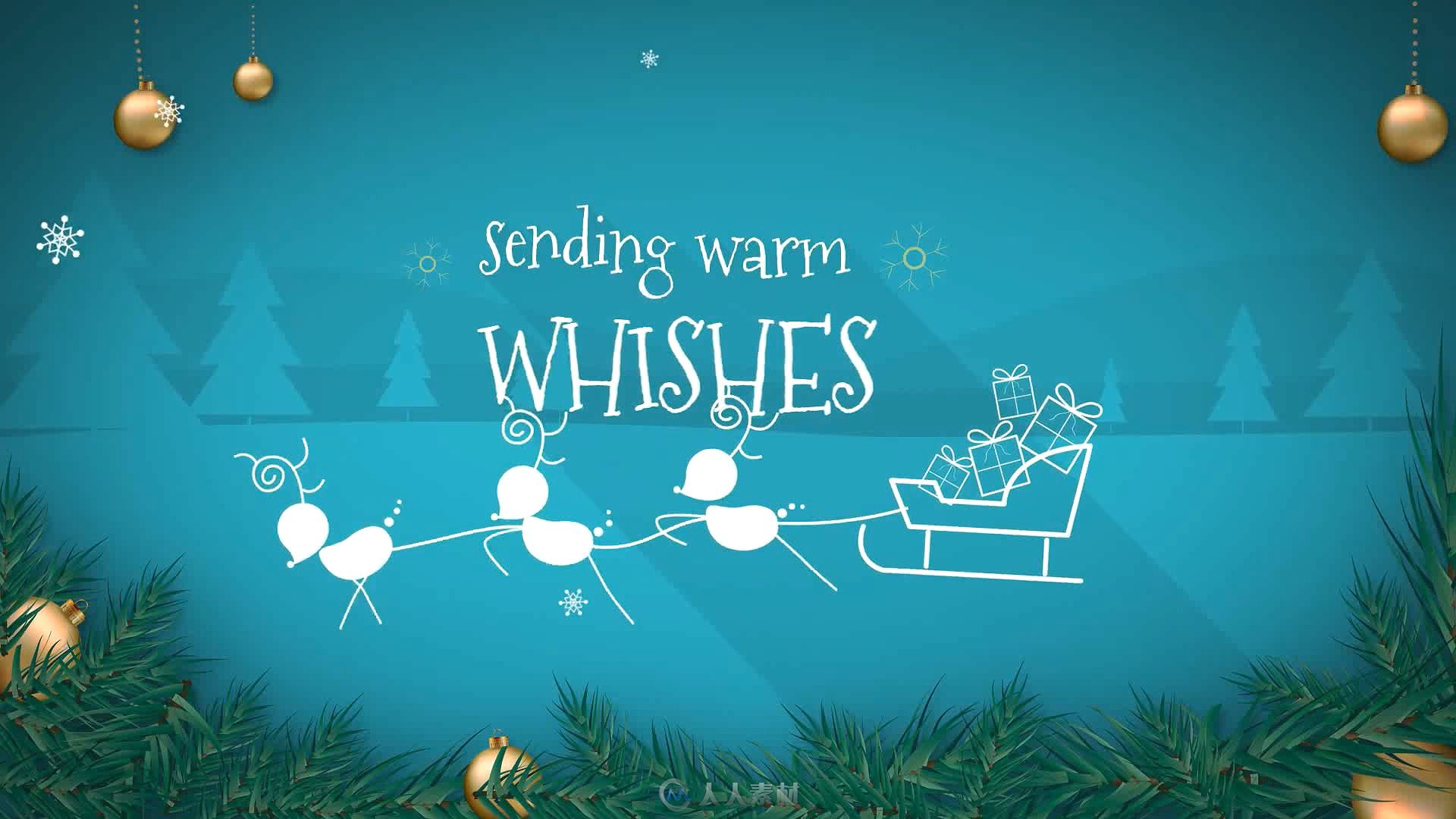 圣诞节创意美丽的动画幻灯片AE模板 Videohiv