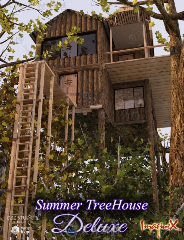 自然豪华的夏季树屋3D模型合辑
