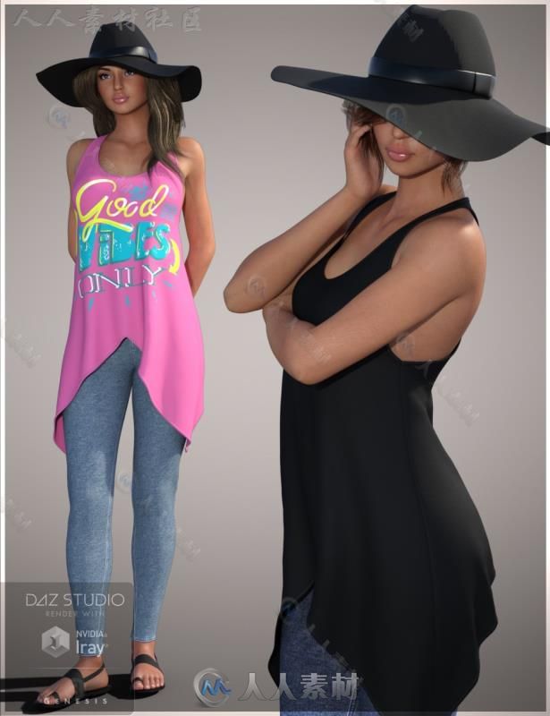 女性夏季美丽清凉的服装3D模型合辑
