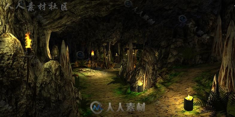 完整的洞穴冒险工具包幻想环境3D模型Unity游