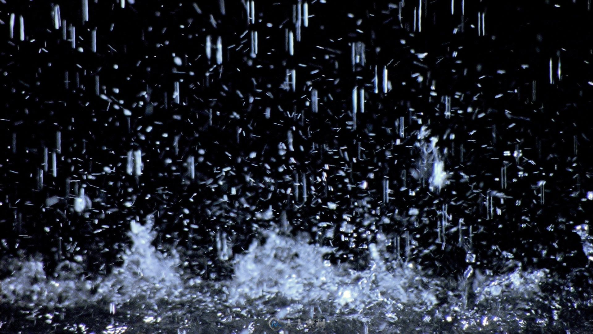雨滴快速落下激起水花视频素材 - 视频素材 - 人