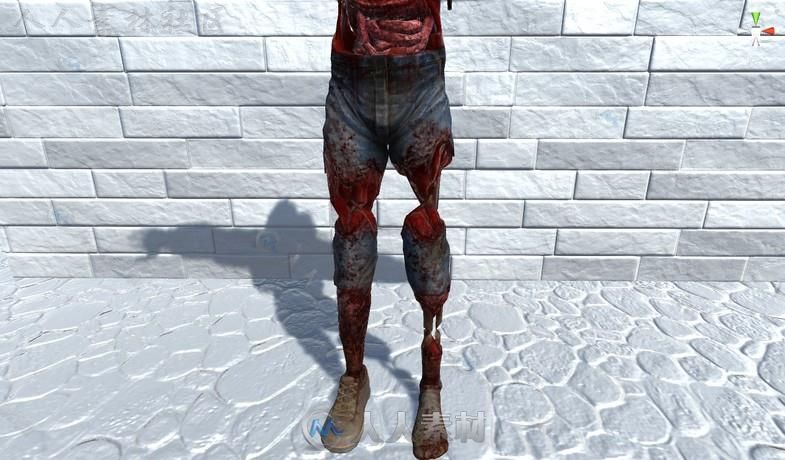 超详细恐怖的模块化男性僵尸角色3D模型Unity游戏素材资源