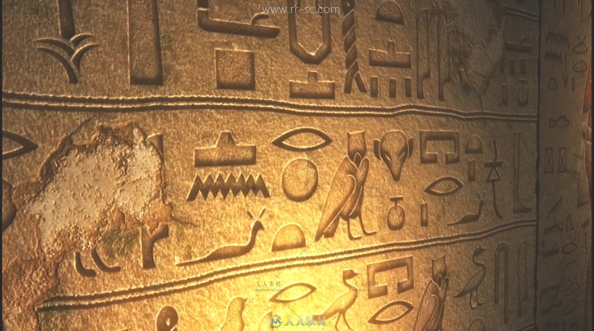 埃及的异域风情文字壁画实拍视频素材 - 视频素