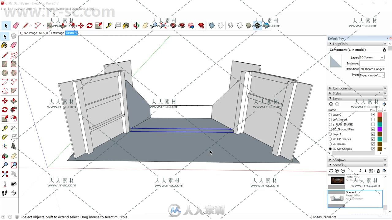 SketchUp阁楼室内设计训练视频教程 SketchUp for Set Design