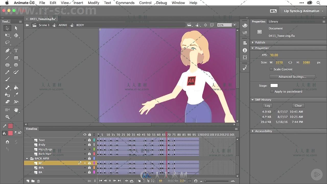 Animate CC身体同步动画技术训练视频教程 PLURALSIGHT ANIMATE CC LIP SYNCING