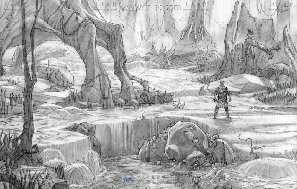 冰河世紀動畫場景線稿設計稿素材資源