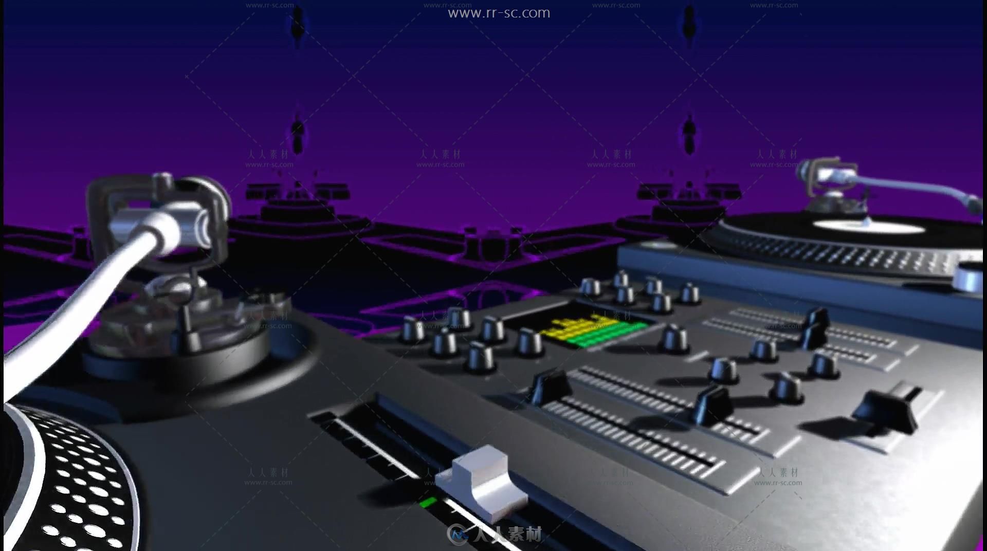 三维空间音乐DJ打碟夜店背景视频素材