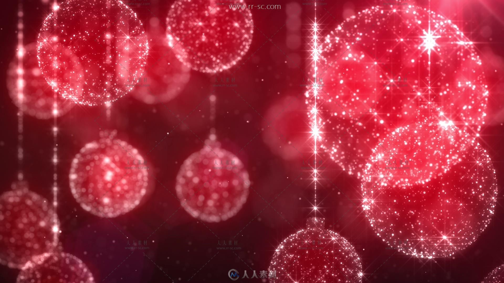 圣诞节浪漫红球球背景视频素材