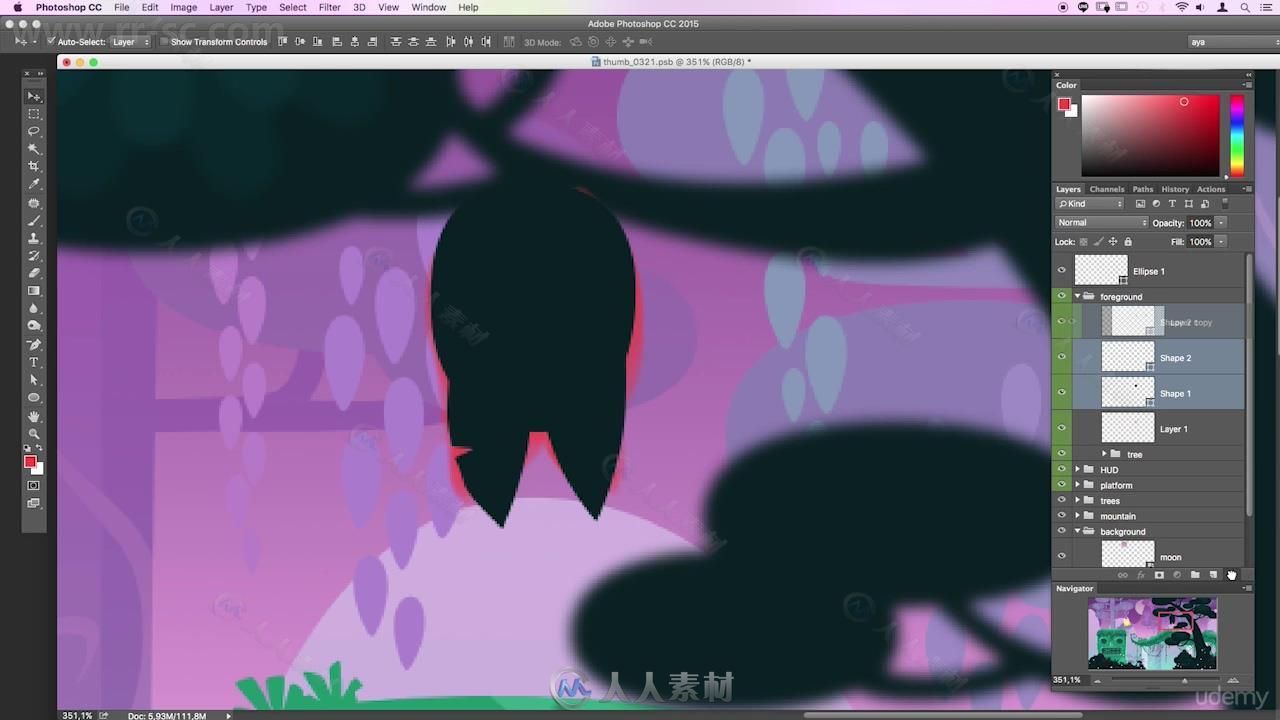 游戏2D背景场景元素设计实例视频教程
