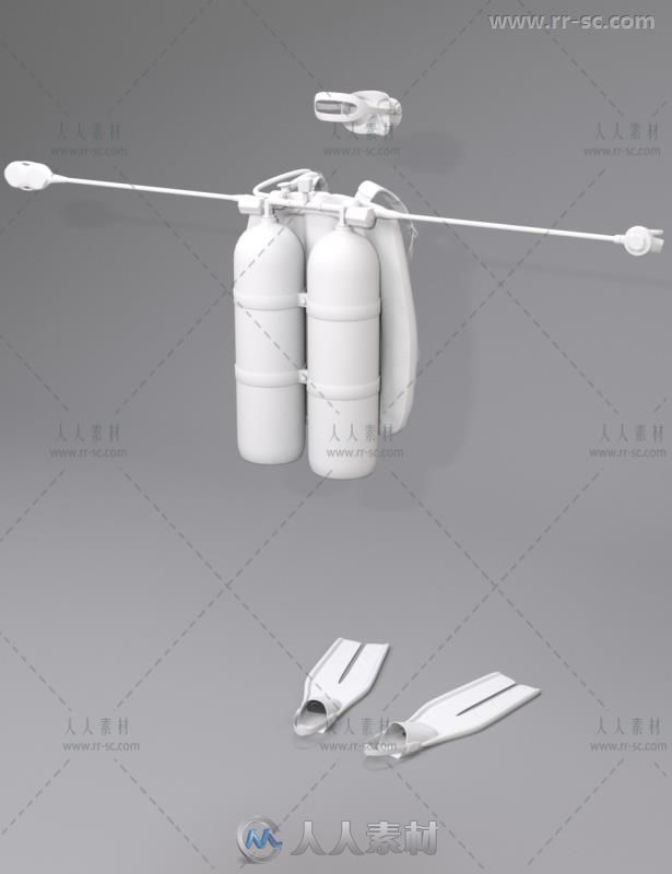 现代游泳水肺装备道具3D模型合辑