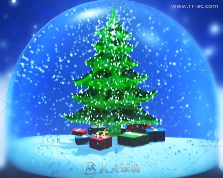 3組藍色夢幻圣誕玻璃球視頻素材