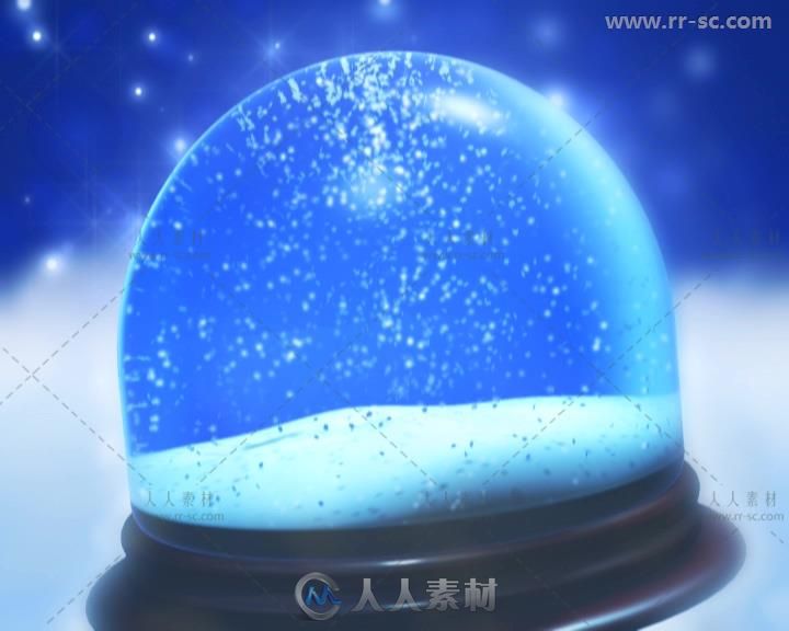 3组蓝色梦幻圣诞玻璃球视频素材