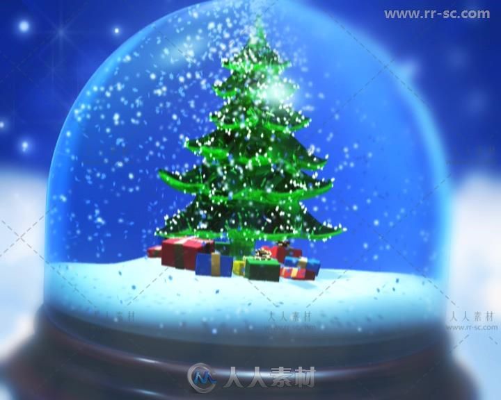 3组蓝色梦幻圣诞玻璃球视频素材