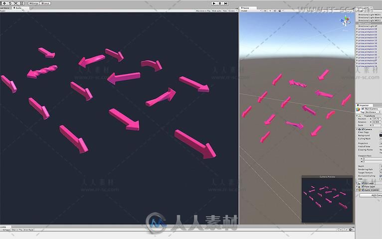 14个箭头动画集合道具3D模型Unity游戏素材资源