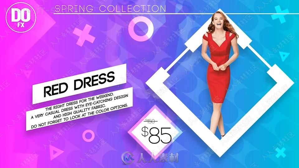 时尚女性服装商场展示动画AE模板
