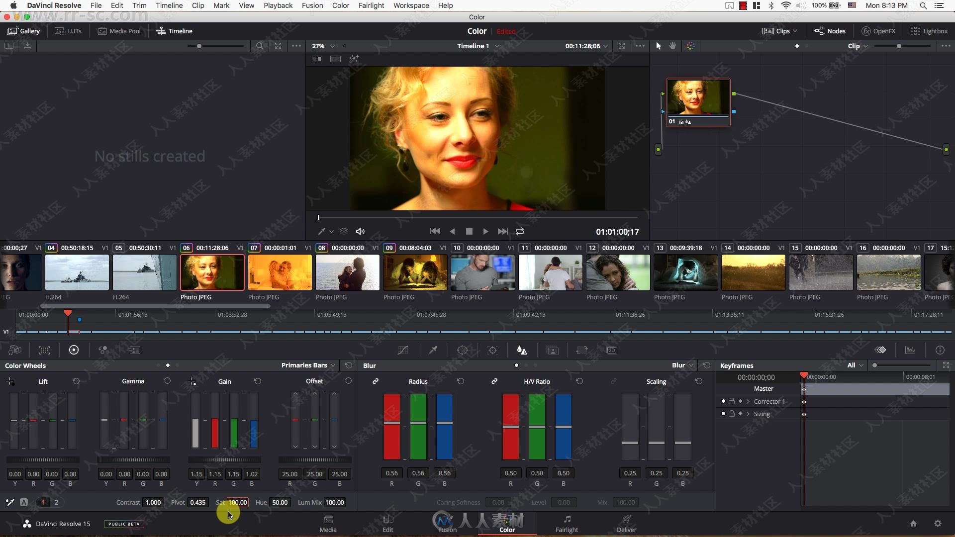 DaVinci Resolve 15达芬奇色彩分级从基础到专家视频教程