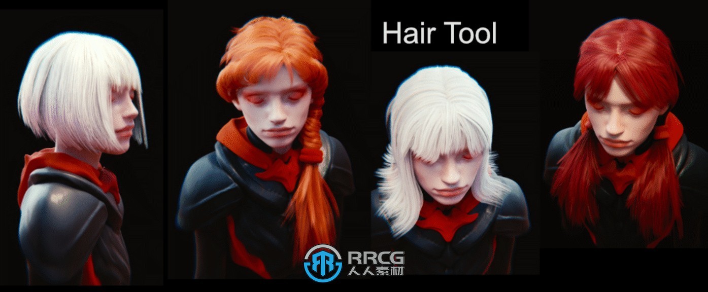 Hair Tool头发建模制作Blender插件V3.6版 附资料库