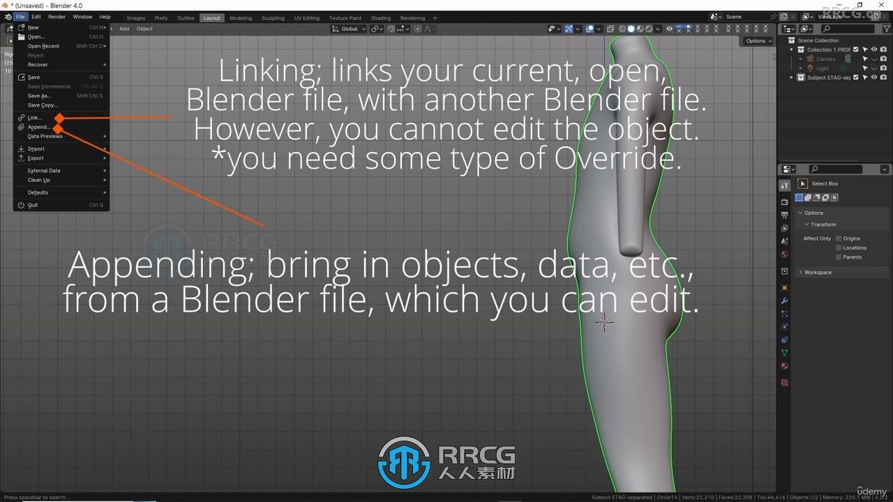 Blender 4编辑模式设置与人体建模训练视频教程