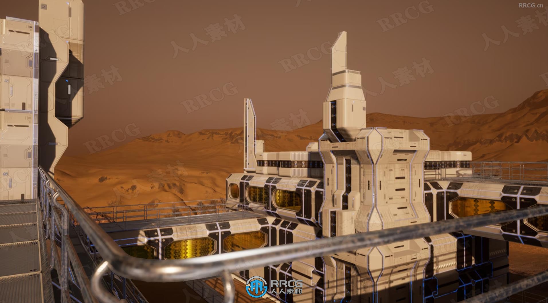 科幻火星猎户座外星球城市生活社区环境场景UE游戏素材