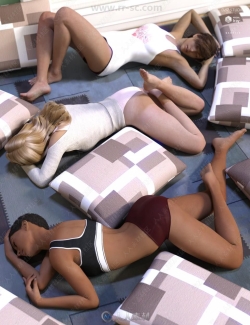 多种随意自然睡姿女性角色3D模型合集