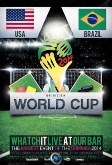 2014巴西世界杯宣传海报PSD模板