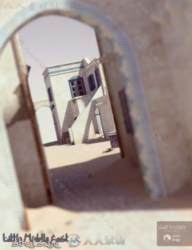 现代美丽的中东街景3D模型合辑