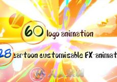 超级卡通渲染Logo演绎与特效包装动画AE模板合辑 Videohive 60 Quick Cartoon Logo ...