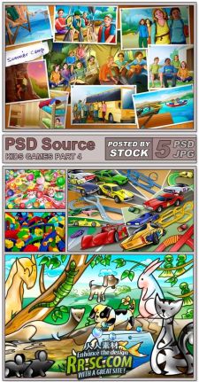 《童趣做游戏漫画PSD分层系列4》PSD Source - Kids Games 4