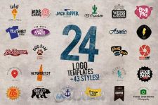 24组水彩风格Logo设计PSD模板 Creativemarket 24 Logo Templates + Extras 376163