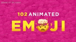 102组可爱Emoji社交软件表情包特效AE模板