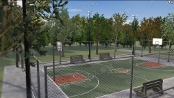 校园或小区室外篮球场3D模型合集