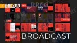时尚动感红色遮罩广播媒体展示动画AE模板