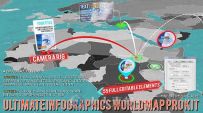 超级三维地图标记动画AE模板 Videohive 3D World Map Pro Kit 11602298