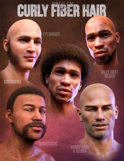 欧美黑人男性毛绒卷发发型3D模型合集