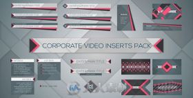 现代多样化企业视频展示宣传幻灯片AE模板 Videohive Corporate Video Inserts Pack..