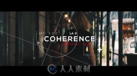 时尚酷炫线条形状幻灯片影视片头AE模板 Videohive Coherence Opening Titles 180...