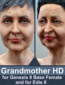超精细老年女性面容身材皮肤等3D模型合辑