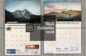 2018年时尚墙纸日历indesign排版模板