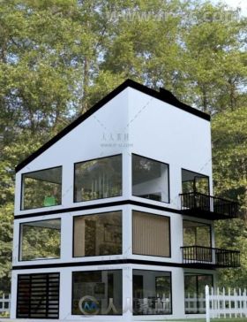 现代时尚美丽的房子场景环境3D模型合辑