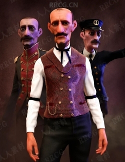 保安警署大胡子男性角色3D模型合集