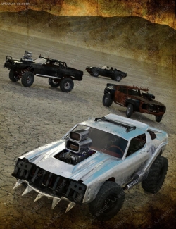荒地战斗金属复古车各部零件整体3D模型