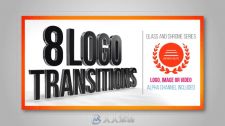 8个时尚电视节目风格的标志LOGO演绎AE模板 Transitions