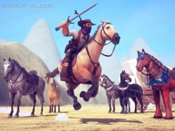 多组游戏骑乘马匹坐骑3D模型Unity游戏素材资源