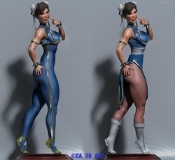 春丽经典服装《街头霸王》游戏角色雕刻手办3D打印模型